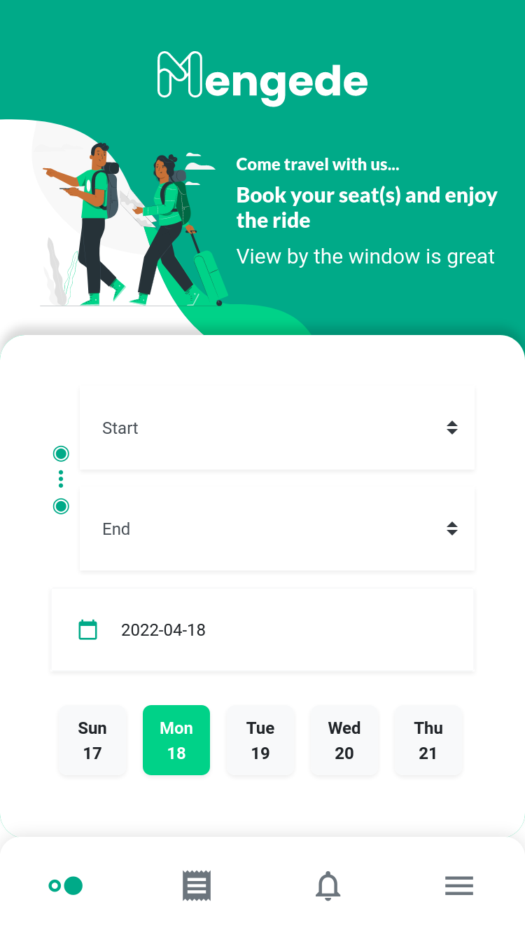 Mengede online booking portal — mobile-first reservation interface